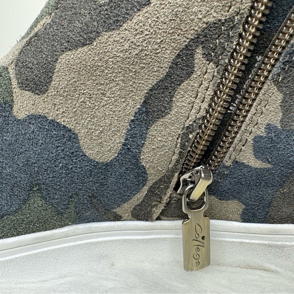 Waterproof Suede Wedge Sneaker Bootie - green size 7 - Picture 3 of 8